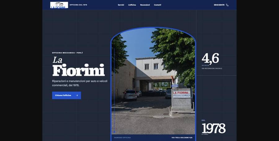 Sito web La Fiorini, officina meccanica a Forlì, realizzato da Studio Meridia